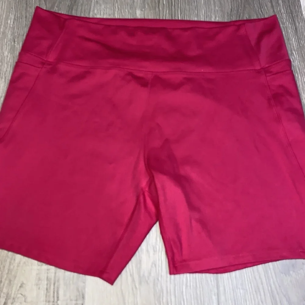 Freely Womens Pocket Bike Shorts‎ Plus Size 2X Hot Pink Activewear Academy